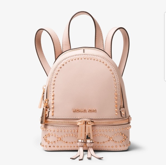 mk rose gold backpack